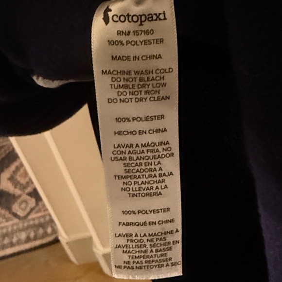 Navy Fleece Pullover with Colorblock Design - Picture 2 of 7